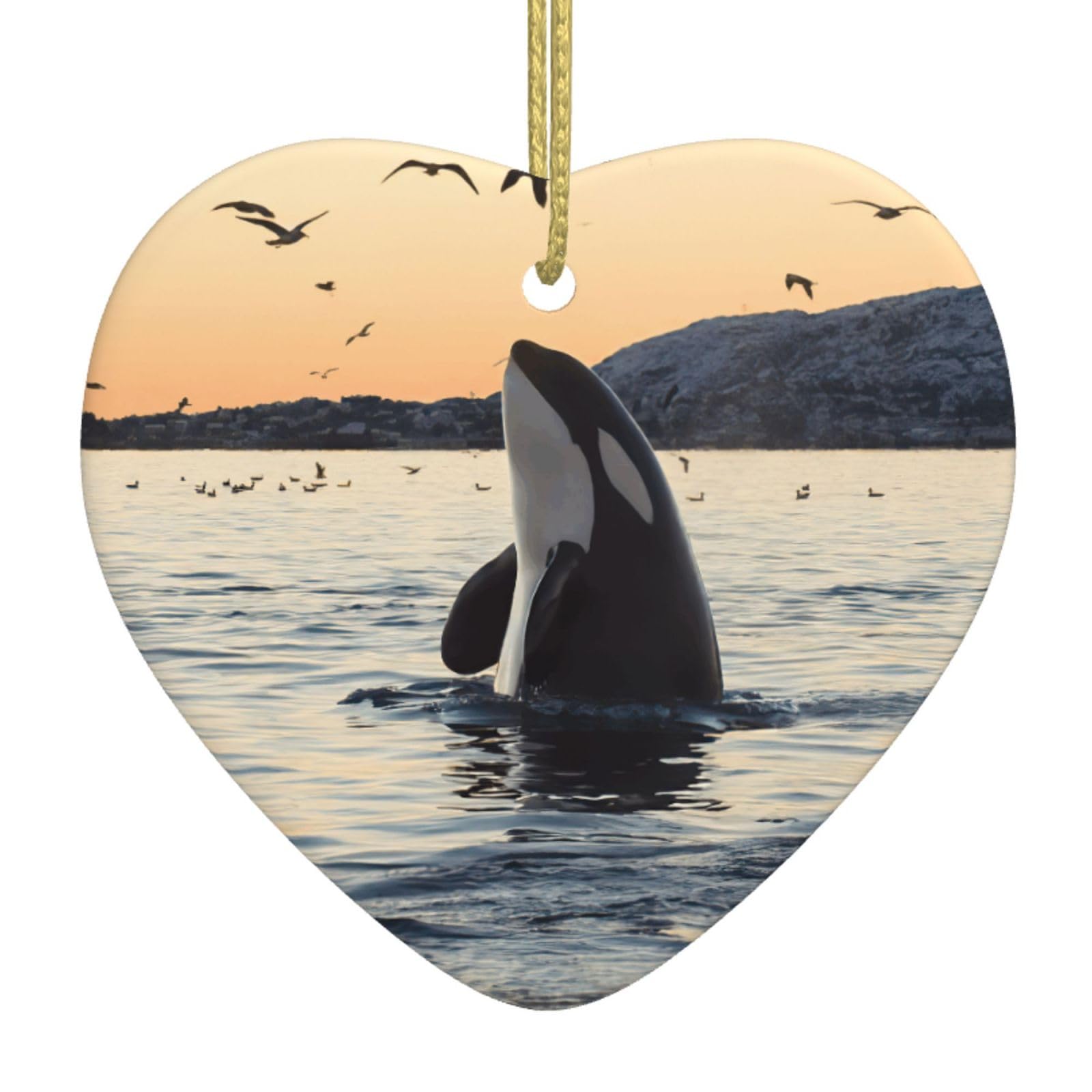 Killer Whale Christmas Ceramic Ornaments Decoration For Tree Decorative Hanging Ornament