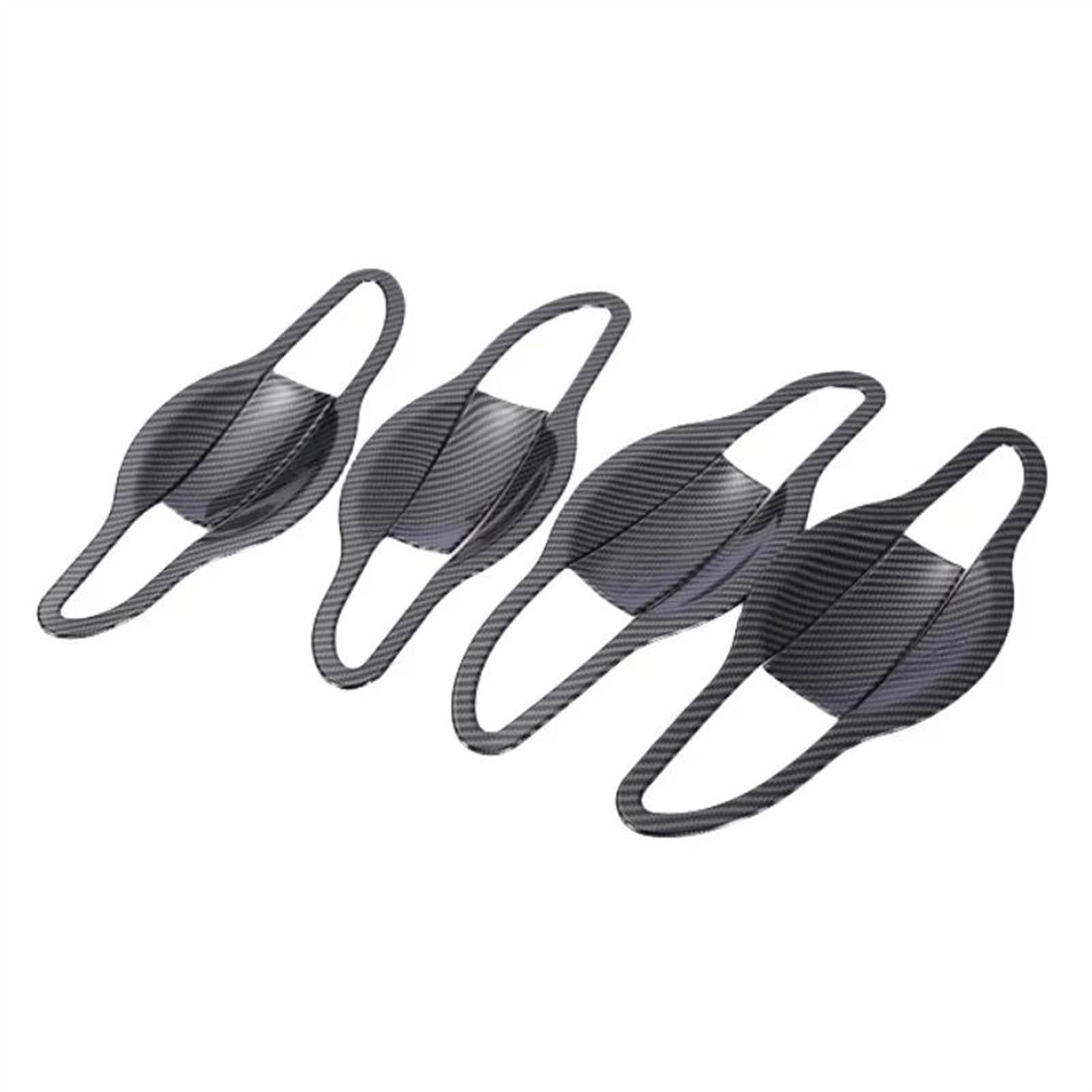 Noheeu A Carbon Fiber Chrome Car Door Handle Cover Decor Trim Sticker Styling Ccessories For Hyundai For Sonat 2015-2019(A)