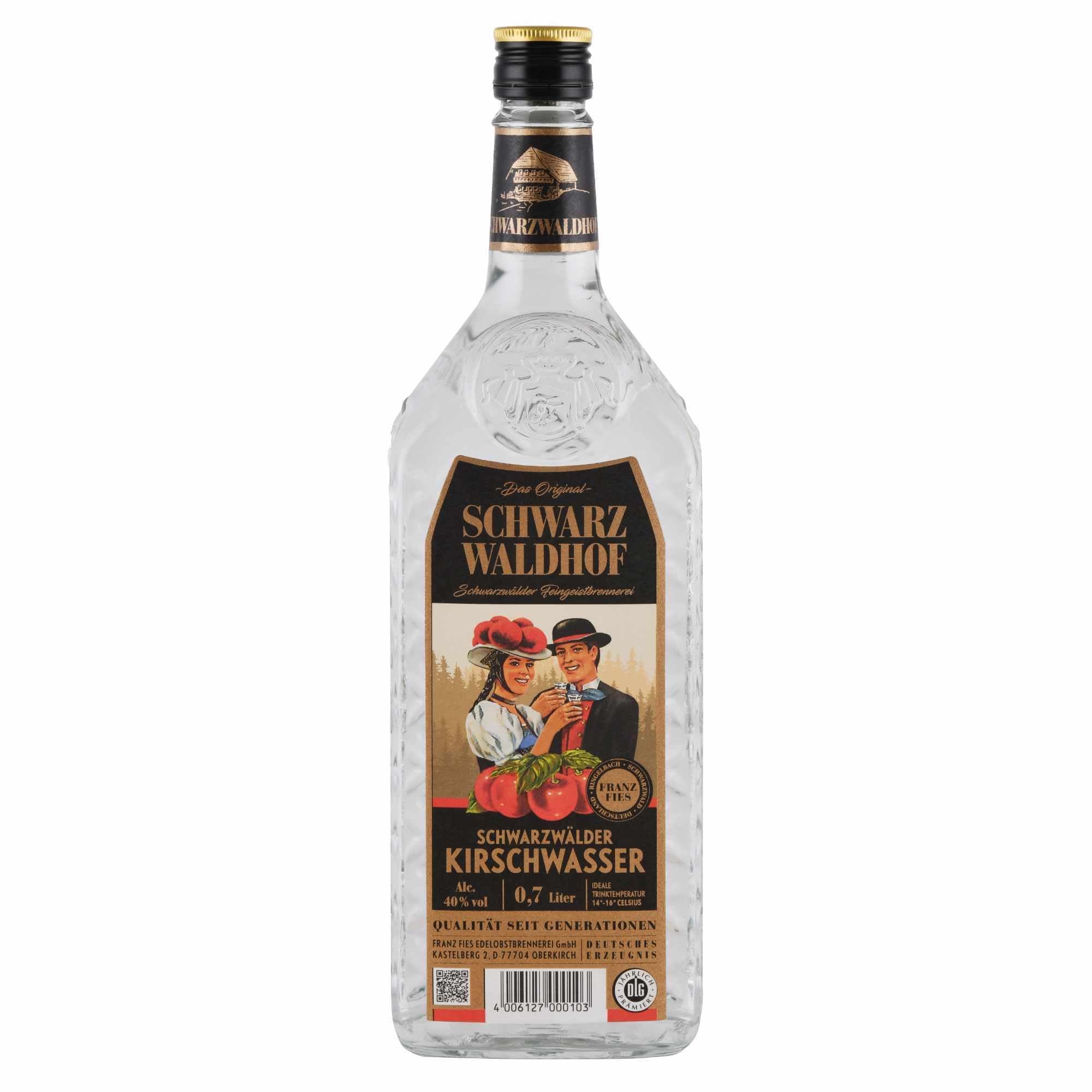 usy Bundle für Schwarzwaldhof Kirschwasser 40% vol (0,7L Flasche) + usy Block