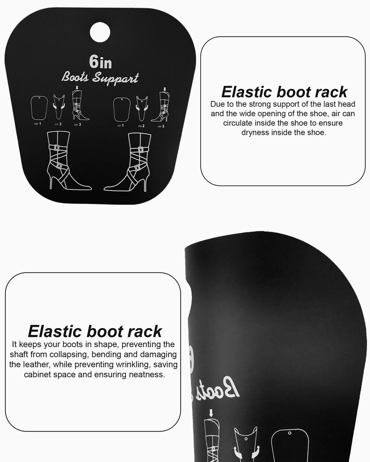 3 Pares Insertos en Forma de Bota, Soporte Alto para Botas y Botas de Alto Apoyo para Mujeres y Hombres