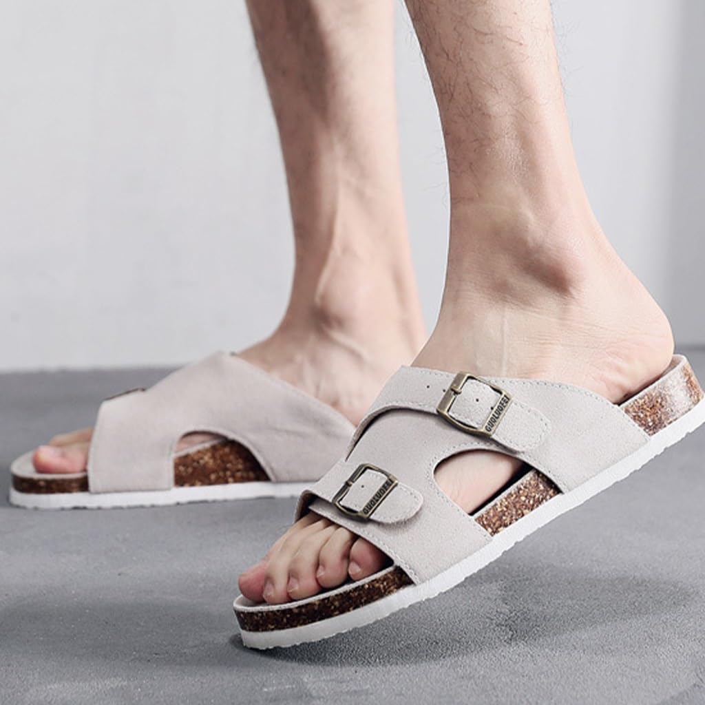 Zapatillas para Hombres Verano Al Aire Libre, Sandalias para Mujeres Y Hombres Zapatillas con Soporte para El Arco con Correa De Hebilla Ajustable Y Plantilla De Corcho (, 40 EU)