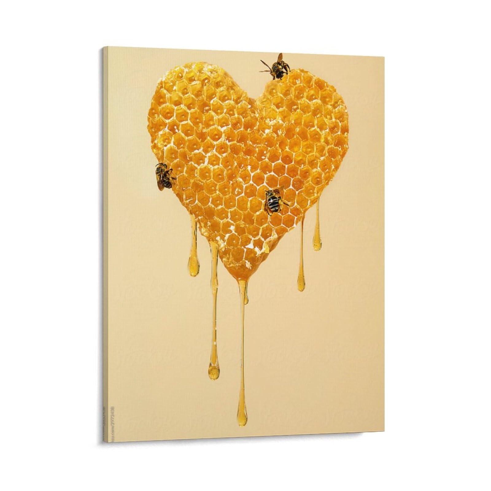 Amazon.co.jp: 絵画 ハート型のハニカムインテリア 絵画 はちみつ