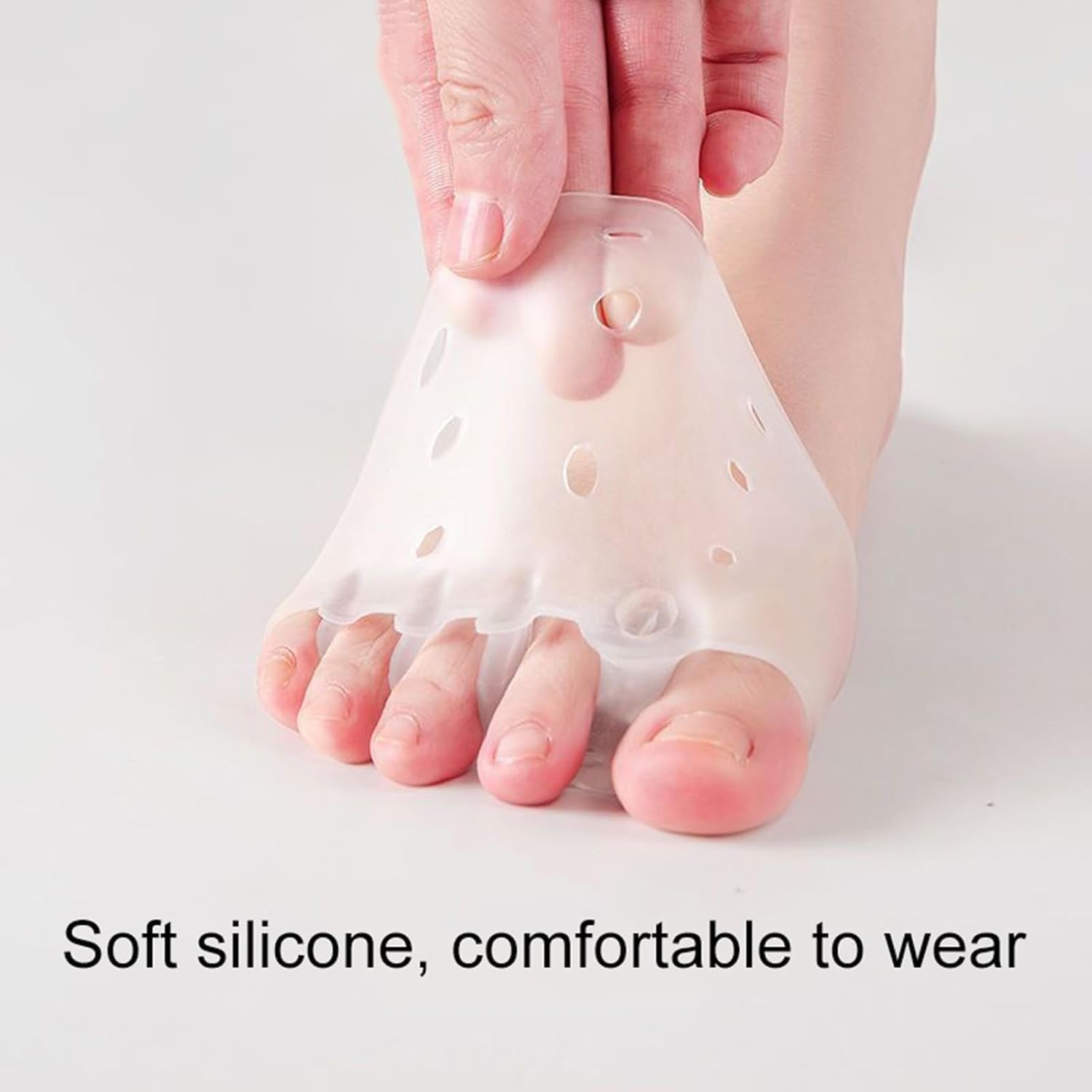 Separatori per dita dei piedi in silicone per sollievo dall'alluce valgo, 2/4 paia di separatori in silicone per dita sovrapposte, correttore morbido del piede, distanziatori per dita in gel