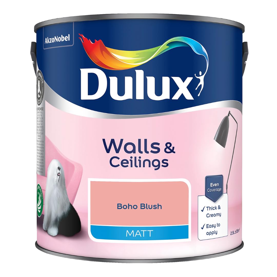 Boho Blush Walls & Ceilings Matt Emulsion Paint 2.5L – Smooth Creamy Finish, Quick Dry, Low VOC, Easy Application for Interior Walls & Ceilings