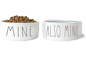 Mine Also Mine Ceramic Elevated Dog Bowl Set (Large)