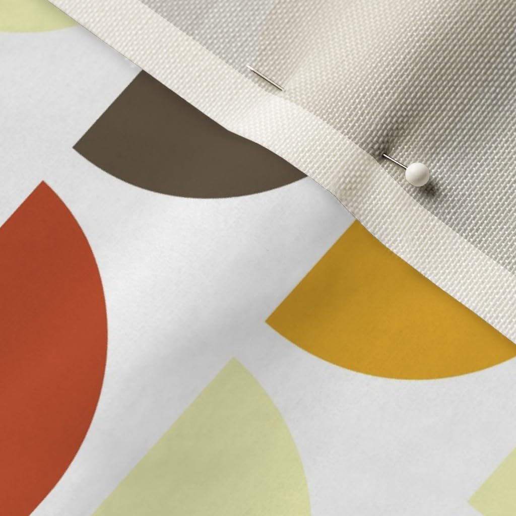 Spoonflower Fabric - Geometric Pattern Leaf Fall Retro Mid Century Modern Leaves Autumn Red Printed on Upholstery Velvet Fabric Fat Quarter - Upholstery Home Decor Bottomweight Apparel