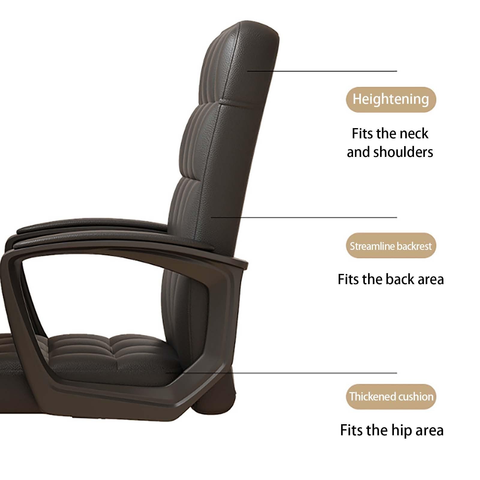 Chaise de Travail avec Coussin en Latex intégré, Chaise de Salle de conférence Mobile, Dossier Haut de Bureau avec roulettes, multifonctionnelle et réglable, Gris foncé, Lin