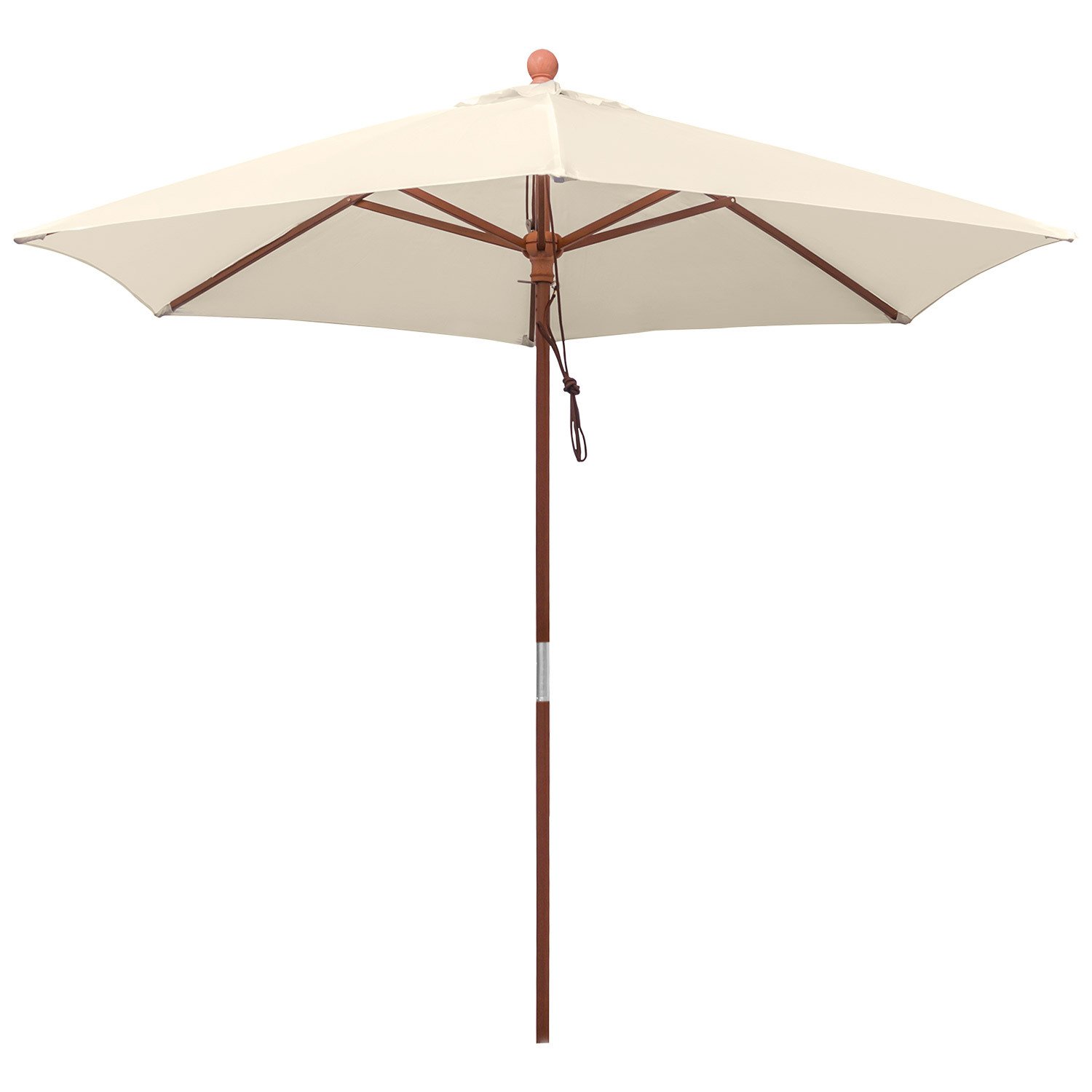 anndora® Sonnenschirm Marktschirm Balkonschirm ø 2,5 m rund wasserabweisend - mit Winddach Natural