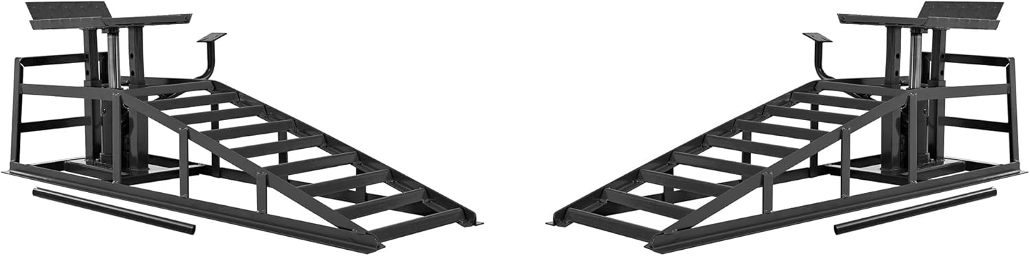 Auto Car Truck Service Ramps Lifts with Pedal, Garage Car Lift Hydraulic Ramps 5 Ton,Automotive Hydraulic Lift Repair Frame Lift(2 Pack) Black Color