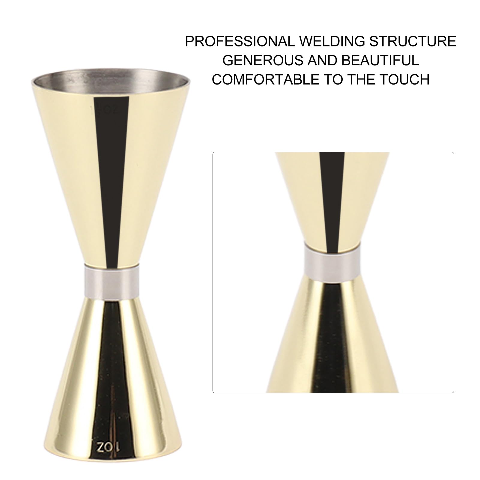 Cocktail Jigger, Double Ended Japanese Jigger with Scale 304 Stainless Steel Jigger for Bartending Cocktail Measuring Cup for Bar Home Party (Titanium)