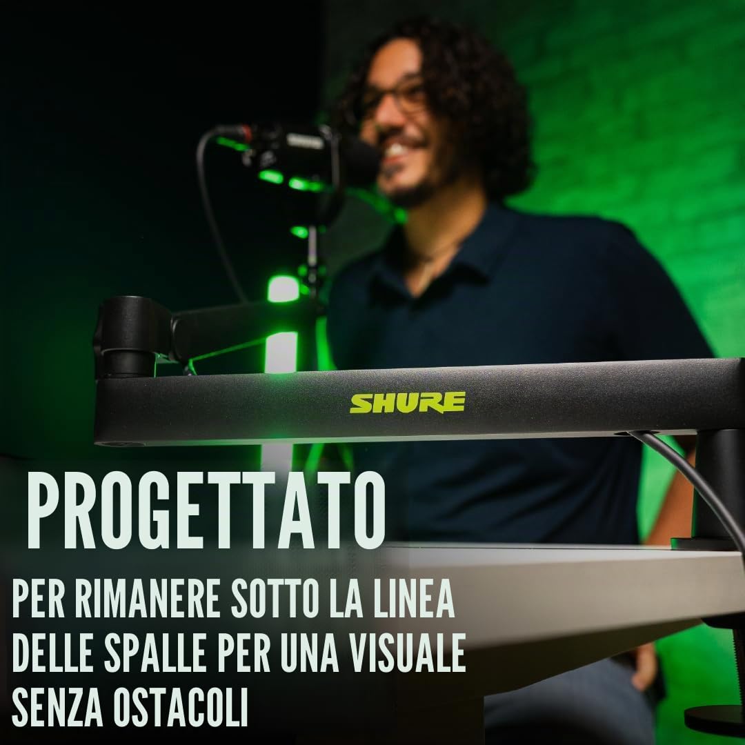 Shure by Gator SH-BROADCAST2 - Supporto per microfono da scrivania, completamente regolabile per podcast, streaming e home office
