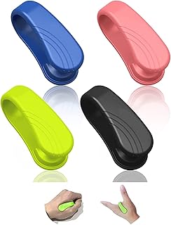 Ronoar Acupressure Clip Silicone Migraine Relief Clip Portable Hand Pressure Point Clip Stress Relief Massage Acupressure Device (4pcs, Black+Pink+Green+Blue)