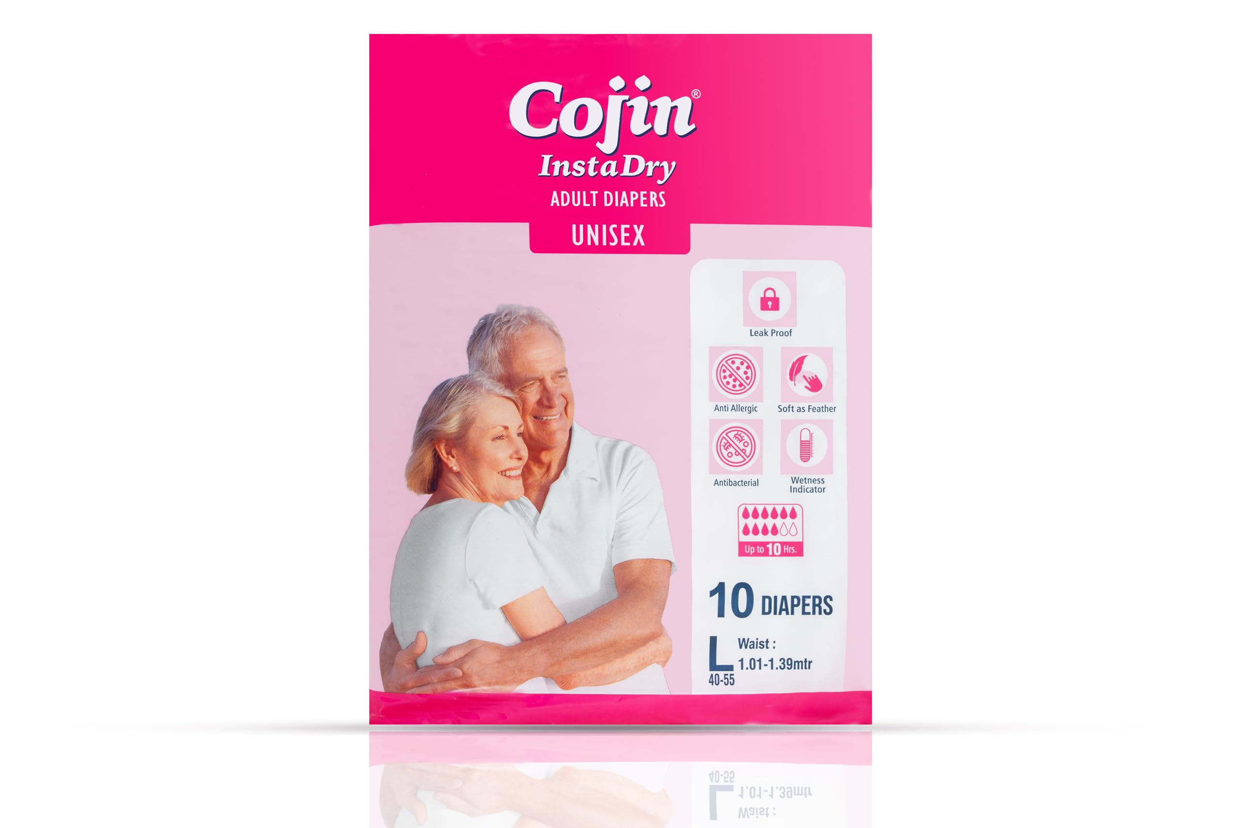 Cojin Insta Dry Adult Diaper | Tape Style (Size L, 40-55 inches, Pack of 1-10 Diaper Stick Pants) (B0CS9FTBPY) Amazon Price History, Amazon Price Tracker