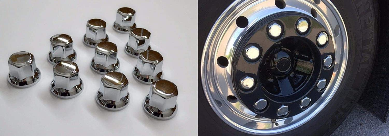 60 tapas de tuerca de rueda de 32 mm, de plástico, cromadas, para camión, remolque, autobús, camión, vehículo LKW