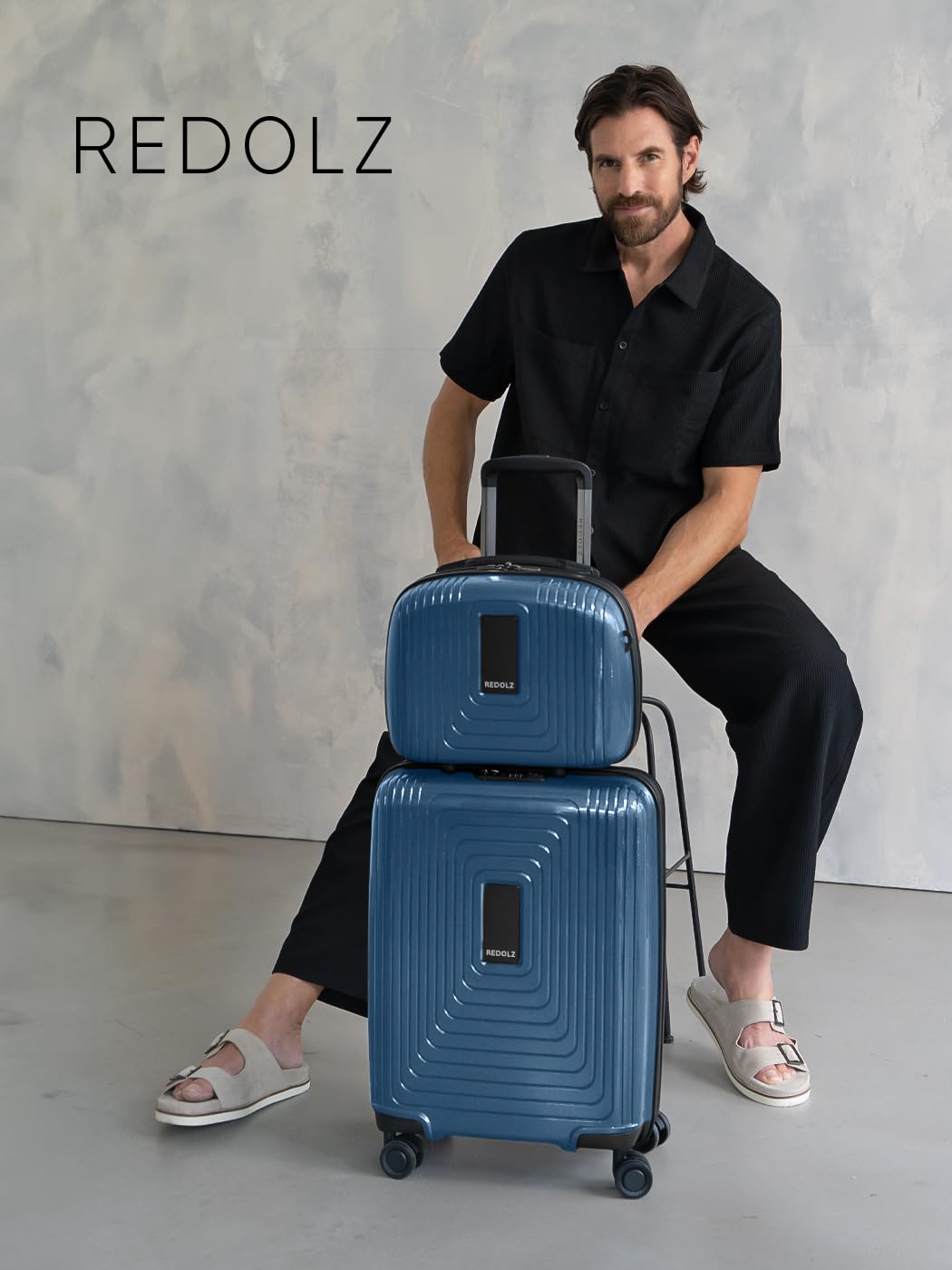 REDOLZ Hartschalen Handgepäck Kosmetik-Koffer 34 x 17 x 27 cm Polypropylen Beauty-Case
