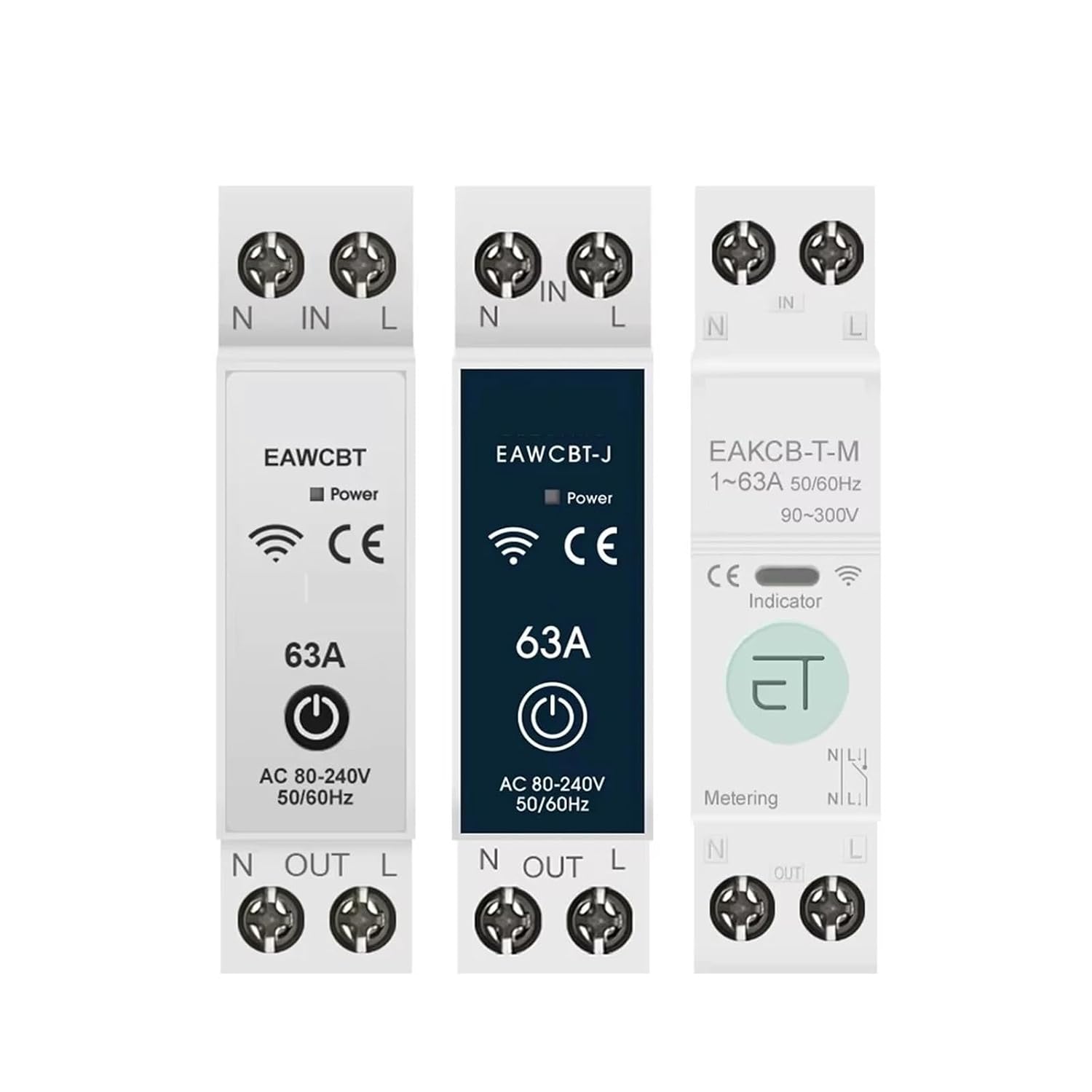 Interruptor automático MCB 1P+N 63A con temporizador, control de energía en kWh, voltaje y corriente, y control por voz (sin medición, 6A) miniatura 1