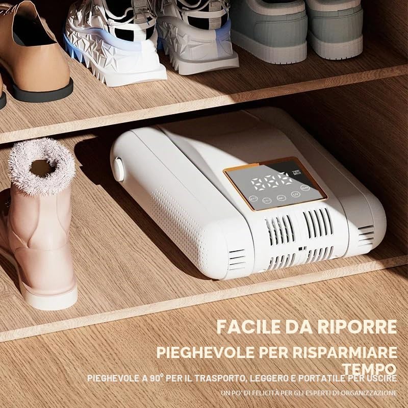 Asciuga Scarpe Elettrico da Calcio, Asciuga Stivali Pieghevole, Asciuga Scarponi in Modo Veloce con Ventilazione e Ozone Asciuga, Asciuga Scarpe Calcio Scalda Scarponi Sci, per Scarpe, Guant