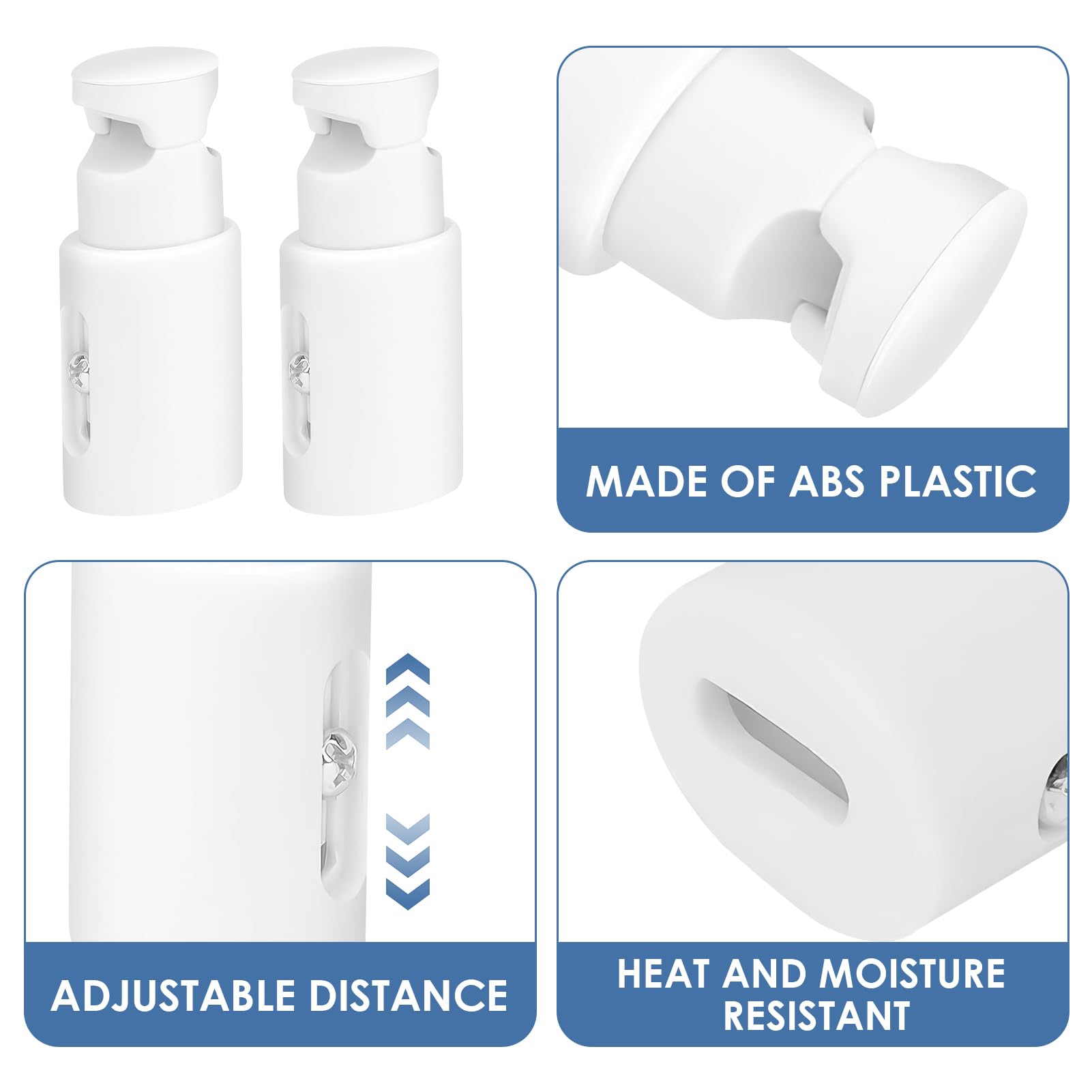 Crochet Seche Serviette Salle De Bain 3 Réglables ABS Blanc - Fixation Murale Universelle Supports Sèche-serviettes