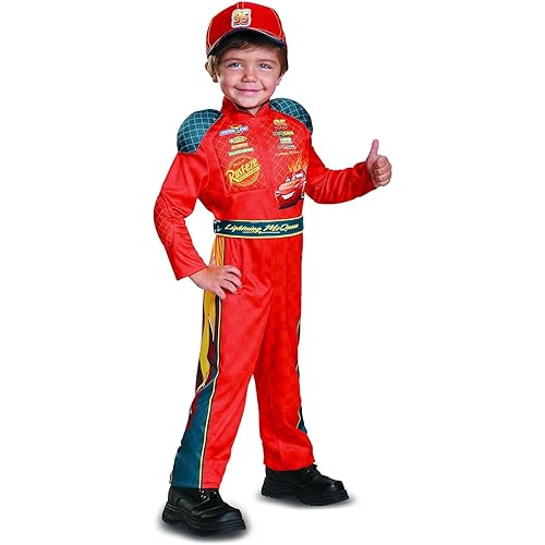 Cars 3 Lightning Mcqueen Classic Toddler Costume, Red, Medium (3T-4T)