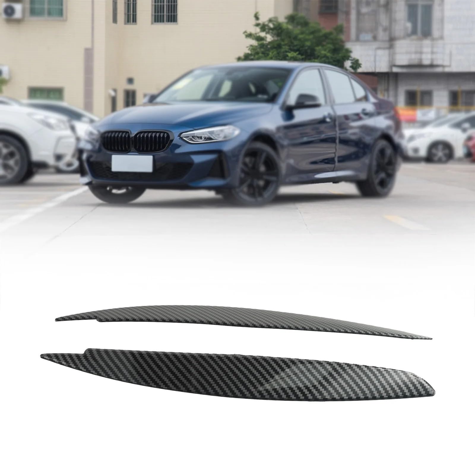 Auto-Aufkleber, Deckelabdeckungen, Auto-Scheinwerfer, Kohlefaser-Effekt, Augenbrauen-Außenzubehör Eyelids Frame Light Augenbrauenabdeckung