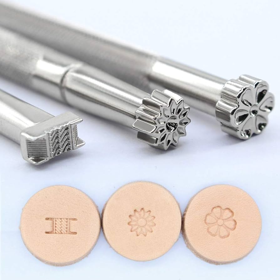 Amazon.co.jp: 3種レザークラフト 刻印 革 刻印 レザークラフト刻印棒