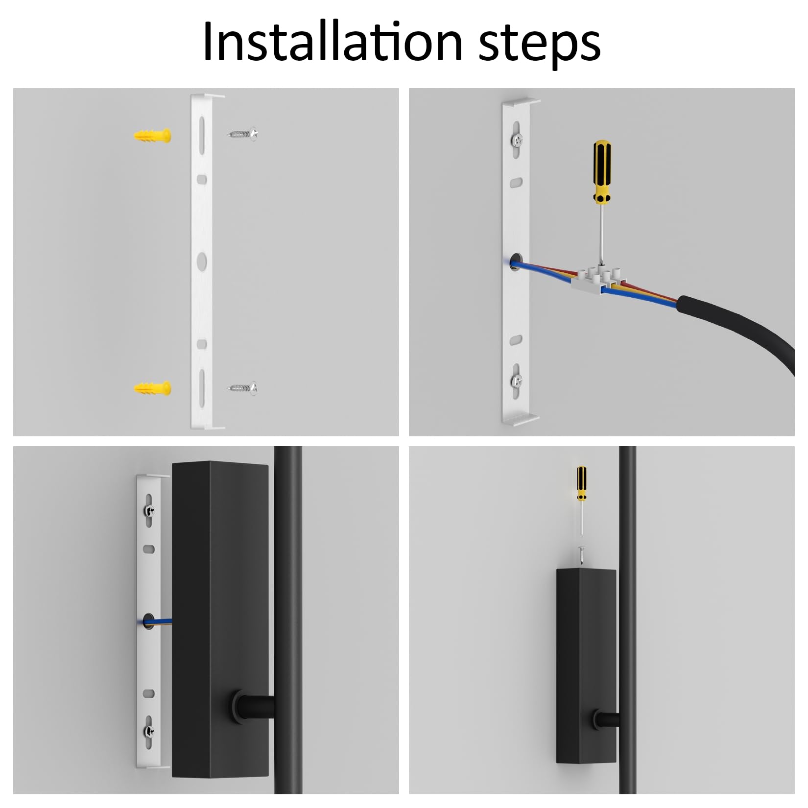 2 Stück LED Wandleuchte mit Fernbedienung Schwarz - 100CM, 28W 330° Schwenkbar, 3000K-6000K, mit Dimm- und Timing-Funktionen, für Wohnzimmer, Schlafzimmer, Flur, Küche