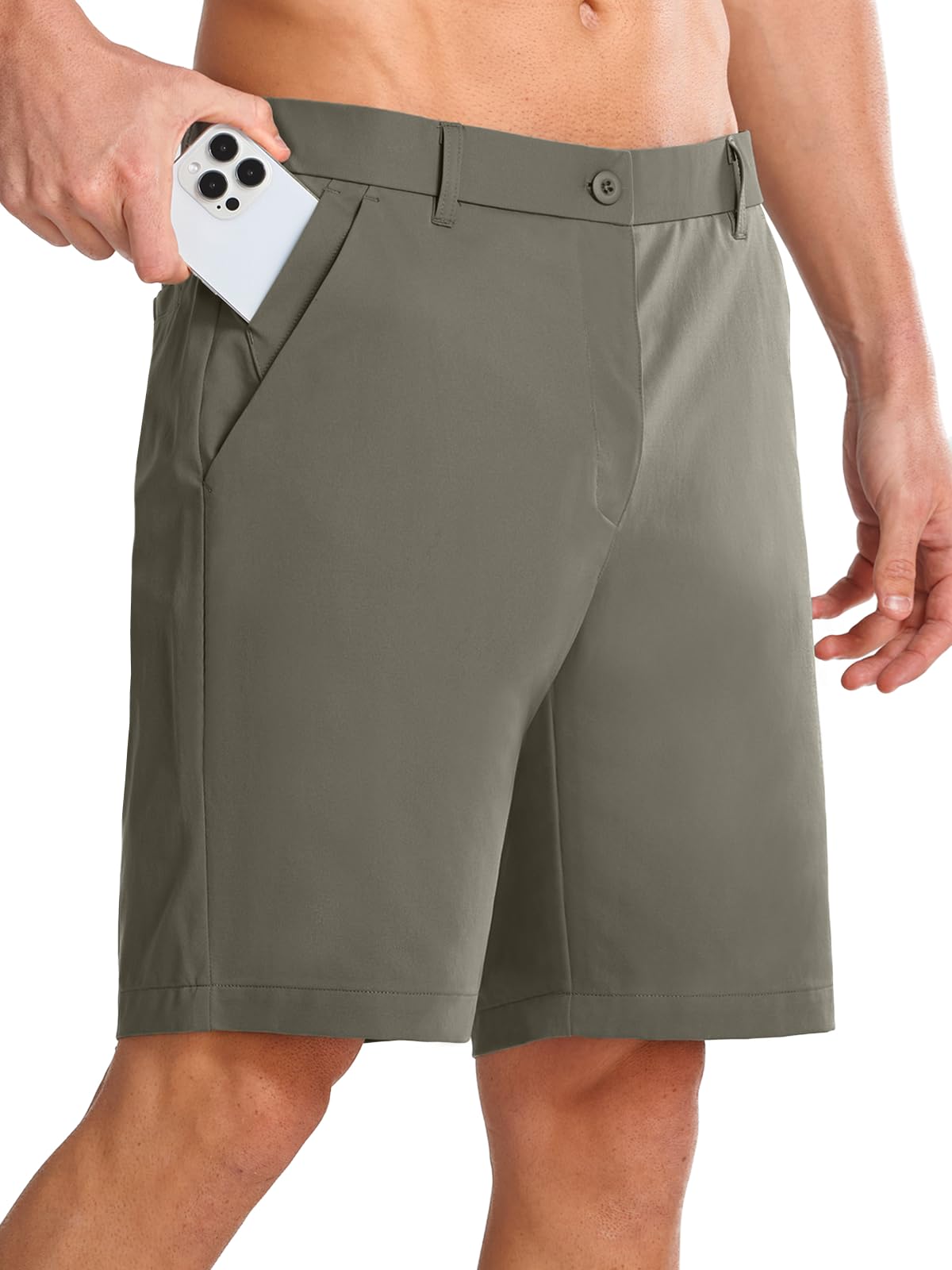 NORTHYARD Mens Golf Shorts Casual 9 Inch Lightweight Beach Work Dress Shorts with Pockets Elastic Waist