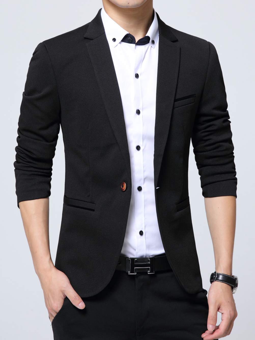 Blazer Casual da Uomo Jacket Giacca Casual Elegante Slim Fit Giacca con Un Bottone Giacca Uomo Blazer Giacche