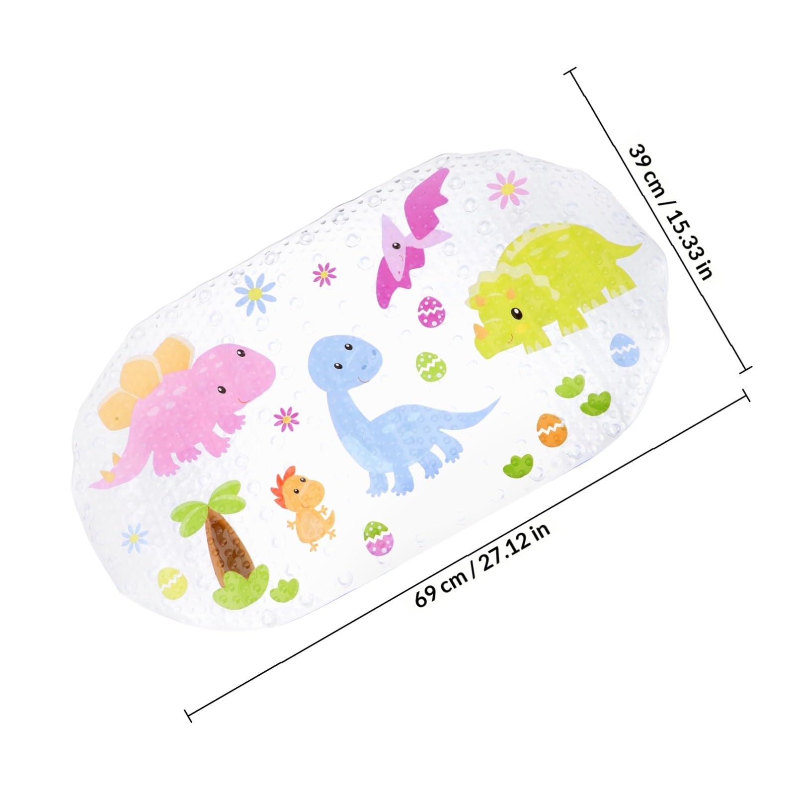 jojofuny Alfombrilla para Bebés Diseño de Dinosaurio Antideslizante Masaje para Pies de PVC y Fuerte Agarre de Baño Adecuado para Suelos de Baño y Hoteles