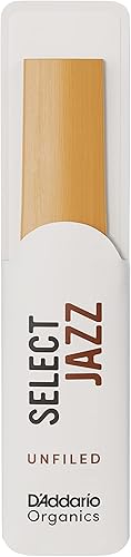 Miniatura 14 de D'Addario Organic Select Jazz Unfiled - Cañas de saxofón tenor – Cañas de saxofón – Selladas individualmente – 3 duras, paquete de 5