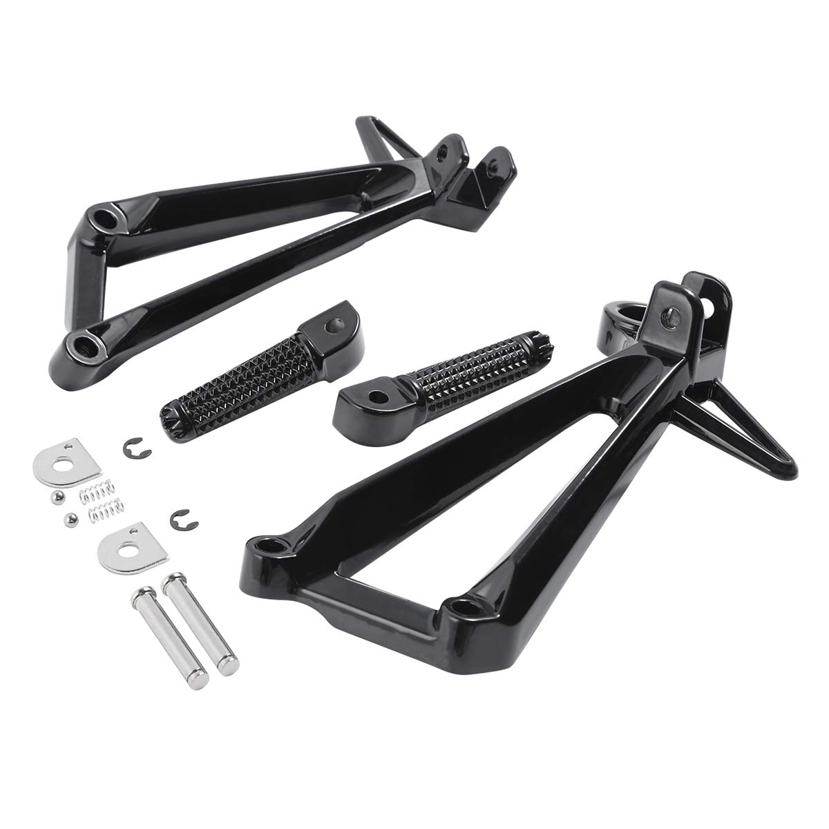 SLMOTO Motorcycle Passenger Foot Pegs & Mounts Fit For Yamaha 2015-2025 YZF R3 2020-2024 MT03 Black