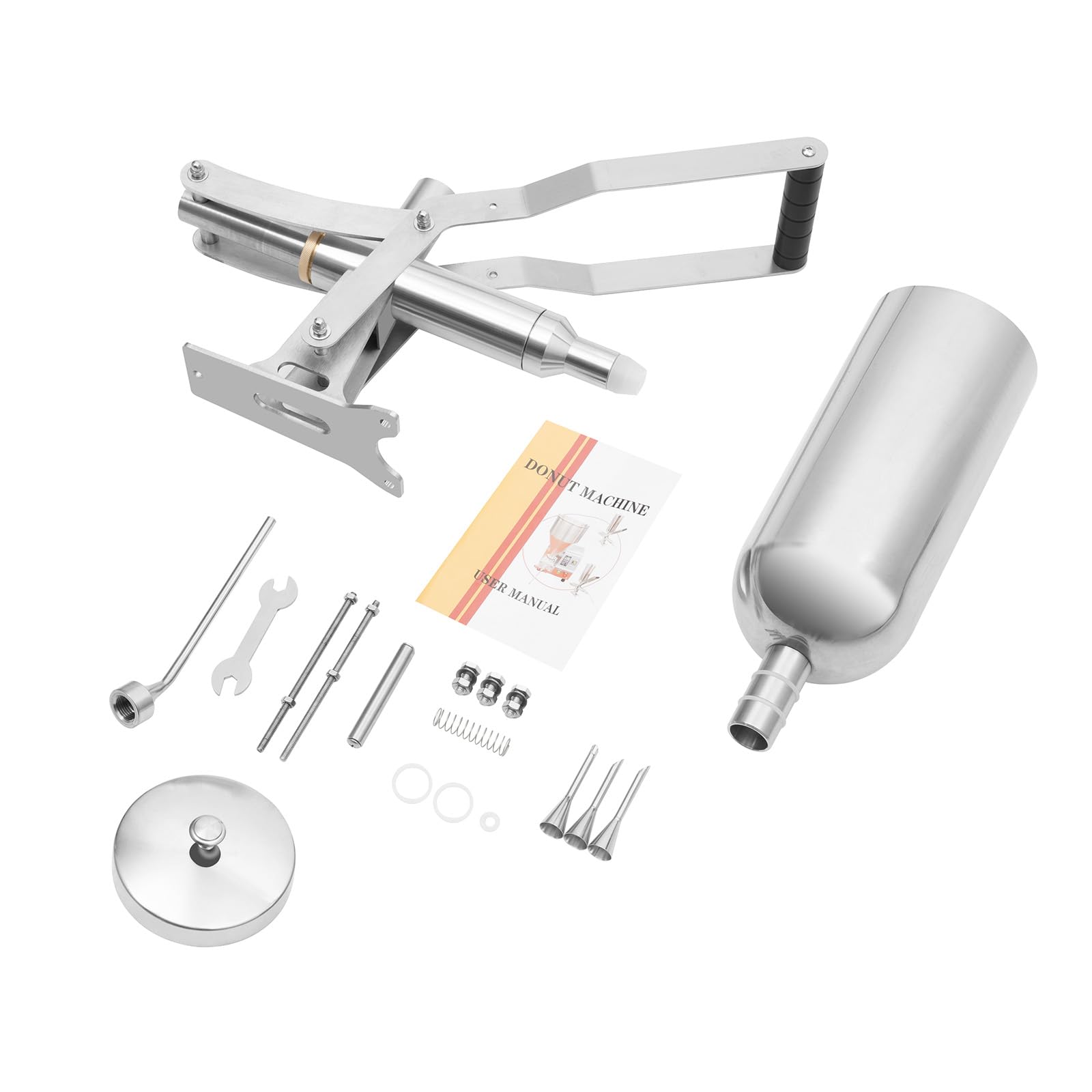 Stainless Steel Donut Filling Machine, 5L Donut Filler Machine with 4 Anti-drip Filling Nozzles for Cream Filling Jam Filling Paste Filling for Kitchen Restaurant