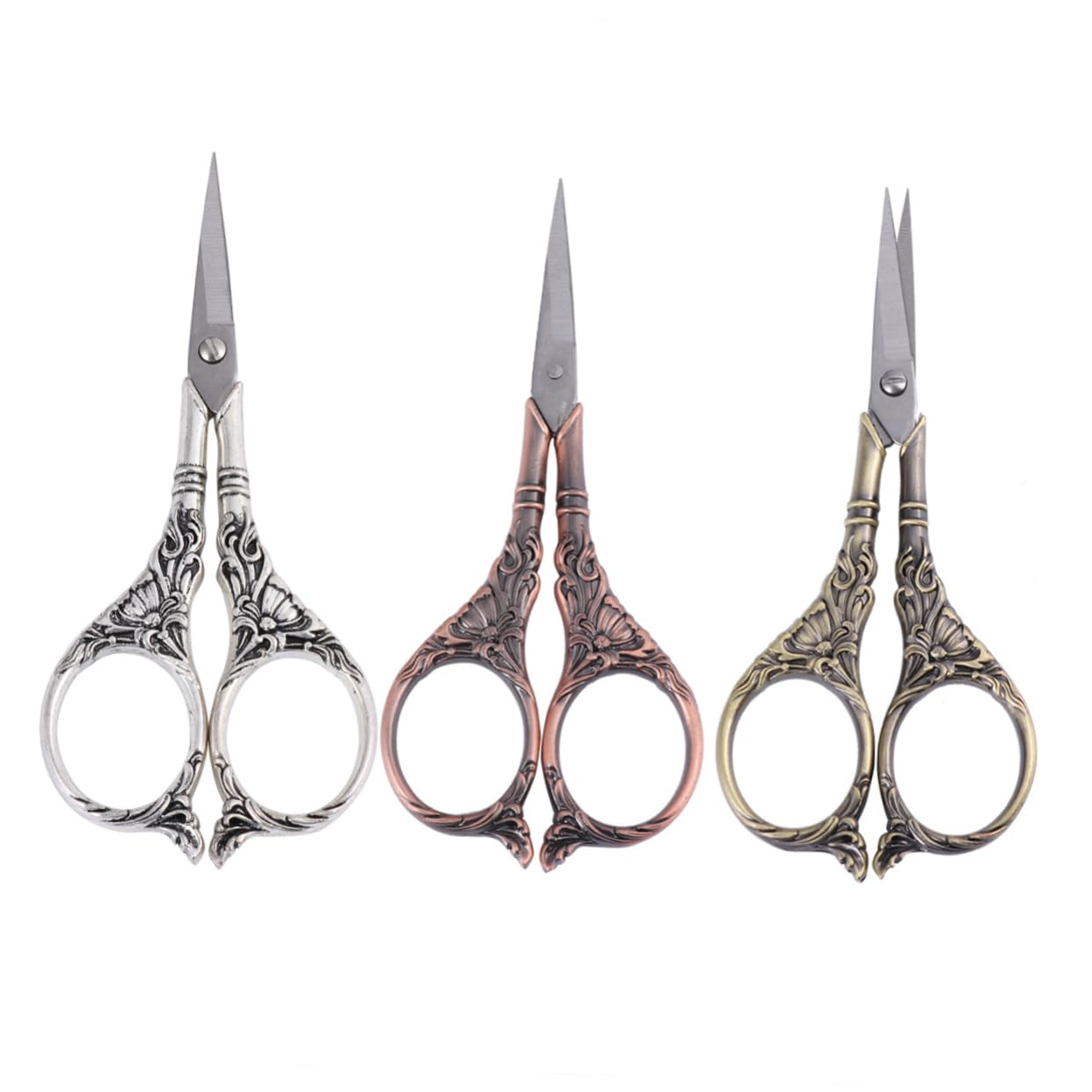 EXCEART 3 Piezas Tijeras Tijera De Cocina Cortador De Hilo con Diseño De Lirios Pinza De Costura Cizalla De Punto De Cruz Pestañas Doble Párpado