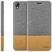 Produktbild zanasta Designs Tasche HTC Desire 626G Hülle Flip Case Slim Schutzhülle Handytasche mit Kartenfach, Standfunktion | Grau