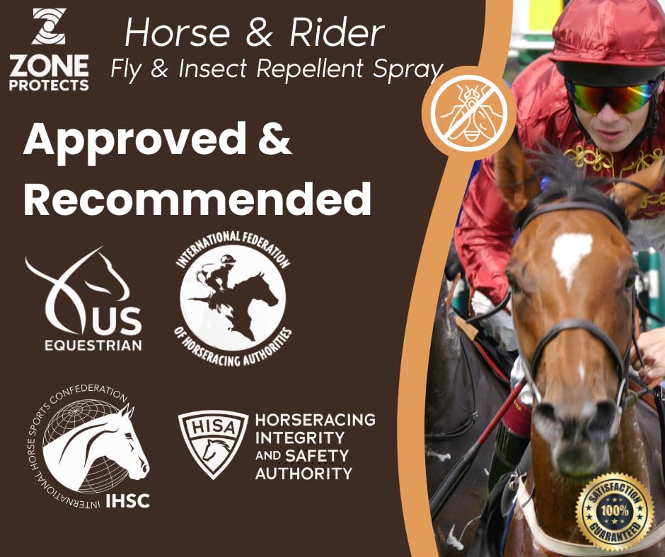 Horse & Rider Fly Insect Repellent Starter Pack – Picaridin 10oz Continuous Spray 32oz Refill 80ct Face Ear Wipes – 12 Hour Protection for Horses Riders Mosquitoes Gnats Ticks - image 2