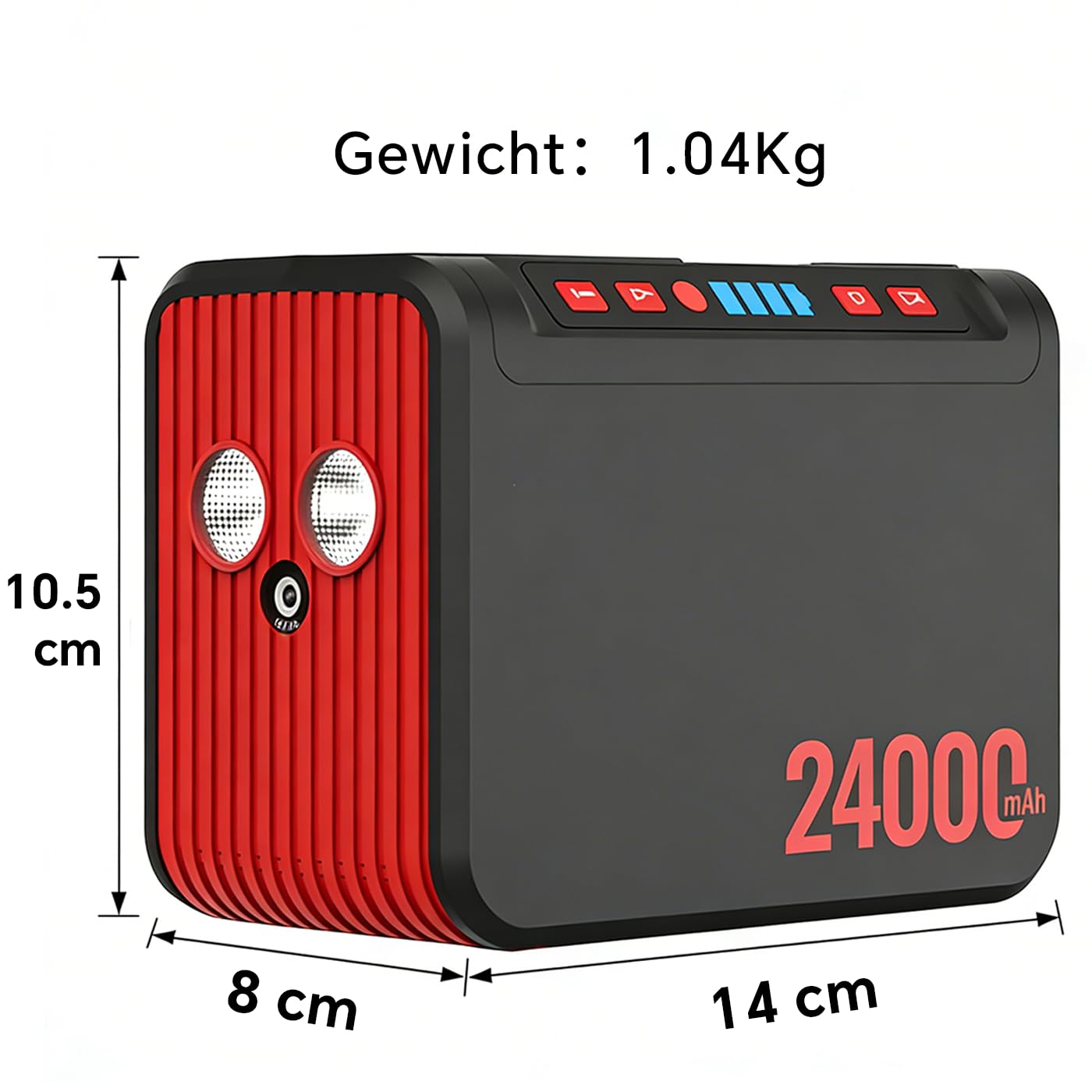 88Wh Tragbare Powerstation 80W Powerbank Akku mit 230V AC Steckdose und LED Taschenlampe Kleiner Generator für Stromausfälle, Camping, Notfälle, Wandern, Reisen