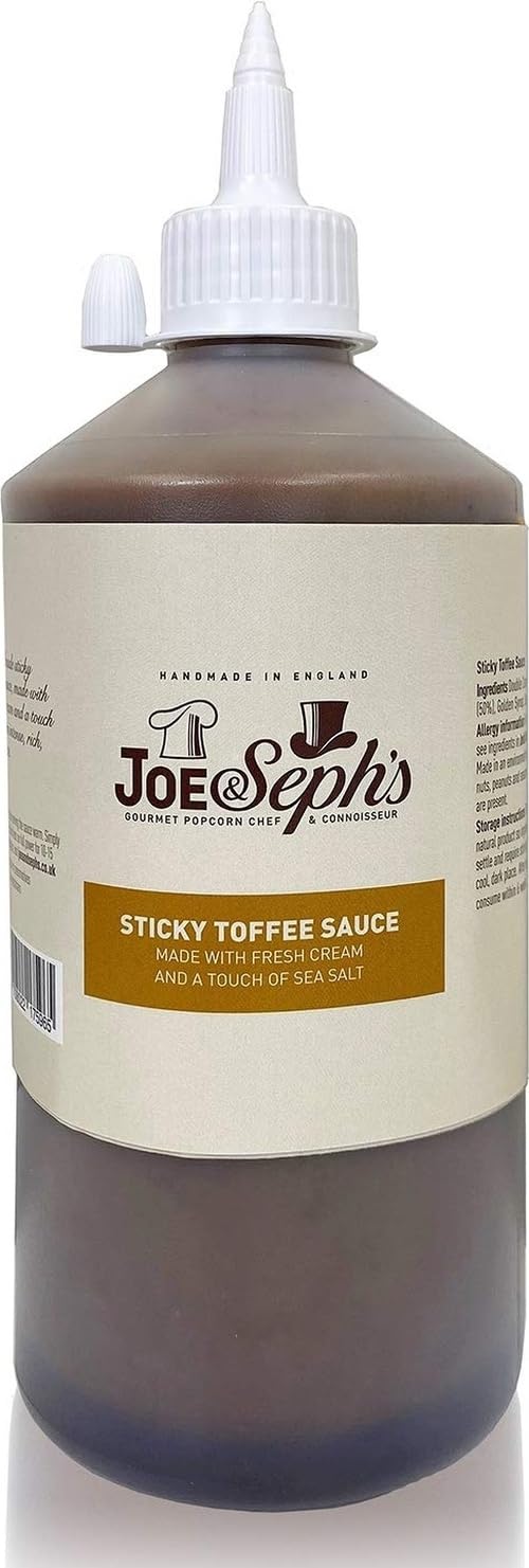 Joe & Sephs Sticky Toffee Caramel Sauce (1x1kg) |1 Star Great Taste Award, caramel drizzle, ice cream sauce, caramel sauce for coffee, vegetarian, home baking, cakes