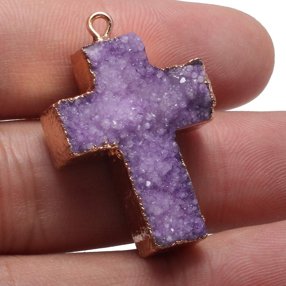 5pcs Agate Charms,Natural Cross Shape Crystal Agate Pendant Charms for DIY Jewelry Making Necklace Bracelet - Image 4