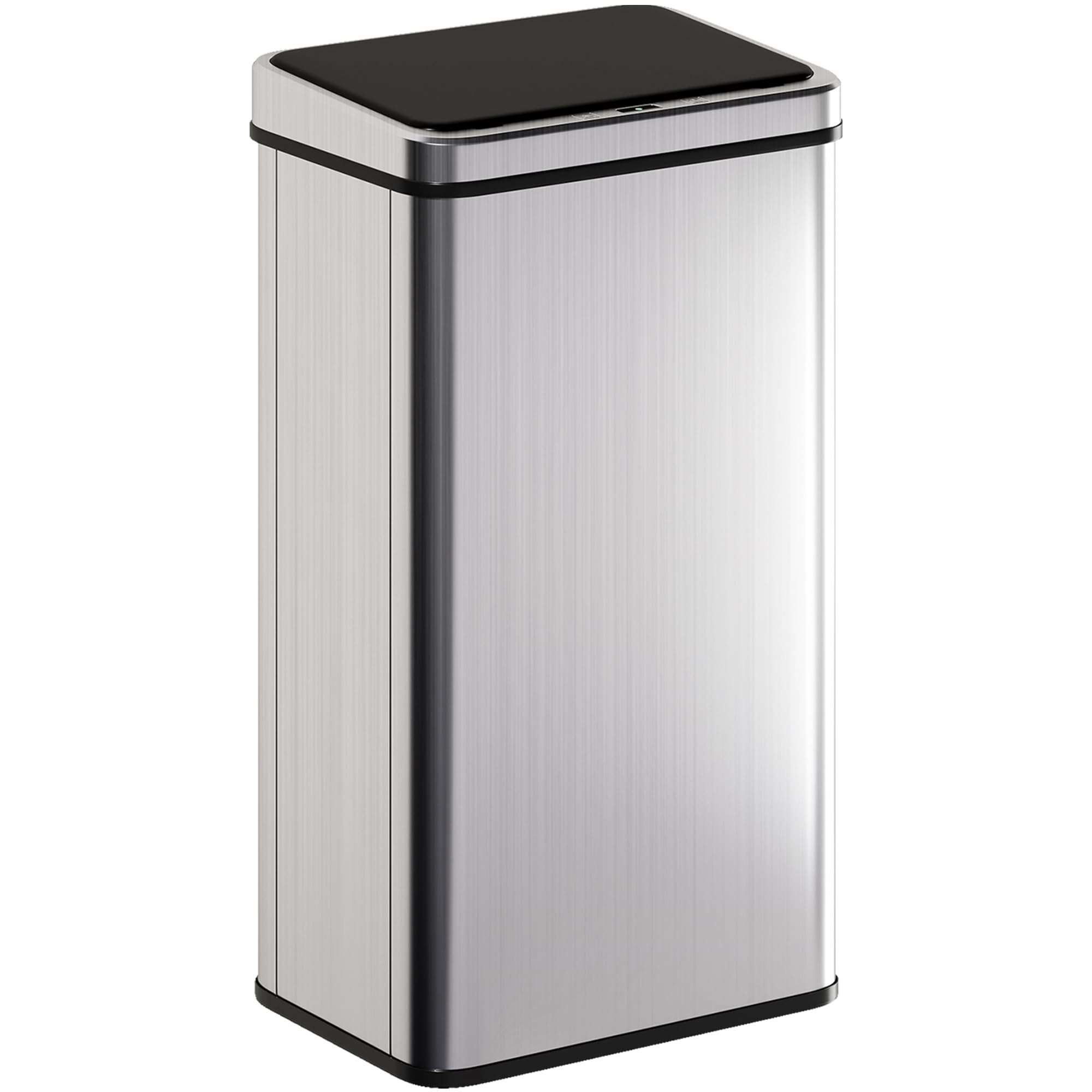 HOMCOM 50L Sensor Bin - Silver - Soft-Close Lid