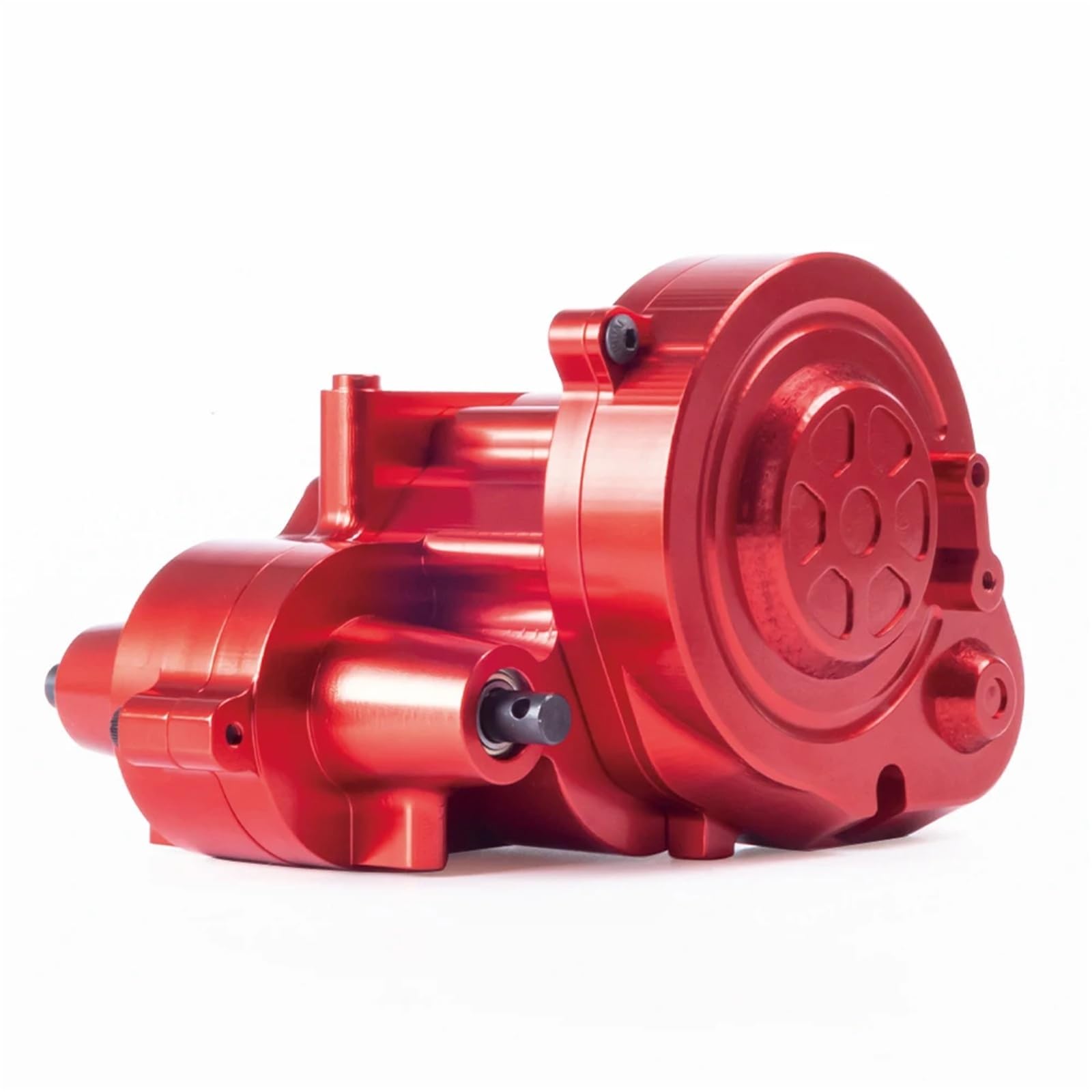 Complete Metal Gearbox Transmission Box with Gear for Axial RBX10 for Ryft 1/10 RC Crawler Car Upgrade Parts with 17T Pinion Brass(Red)(Red)(Red)