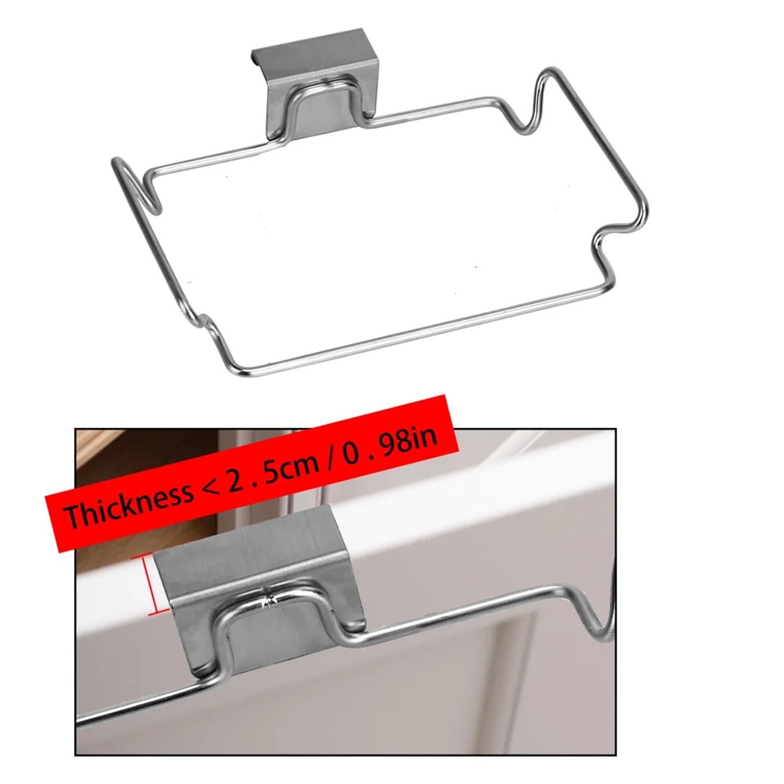 2 uds Estante for Bolsas de Basura, for Cocina, Puerta Armario Acero Inoxidable, Soporte for Almacenamiento, for para Bolsas