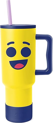 Simple Modern Fortnite - Vaso de 40 onzas con asa y tapa con pajilla, botella de agua reutilizable aislada de acero inoxidable para viaje, regalos