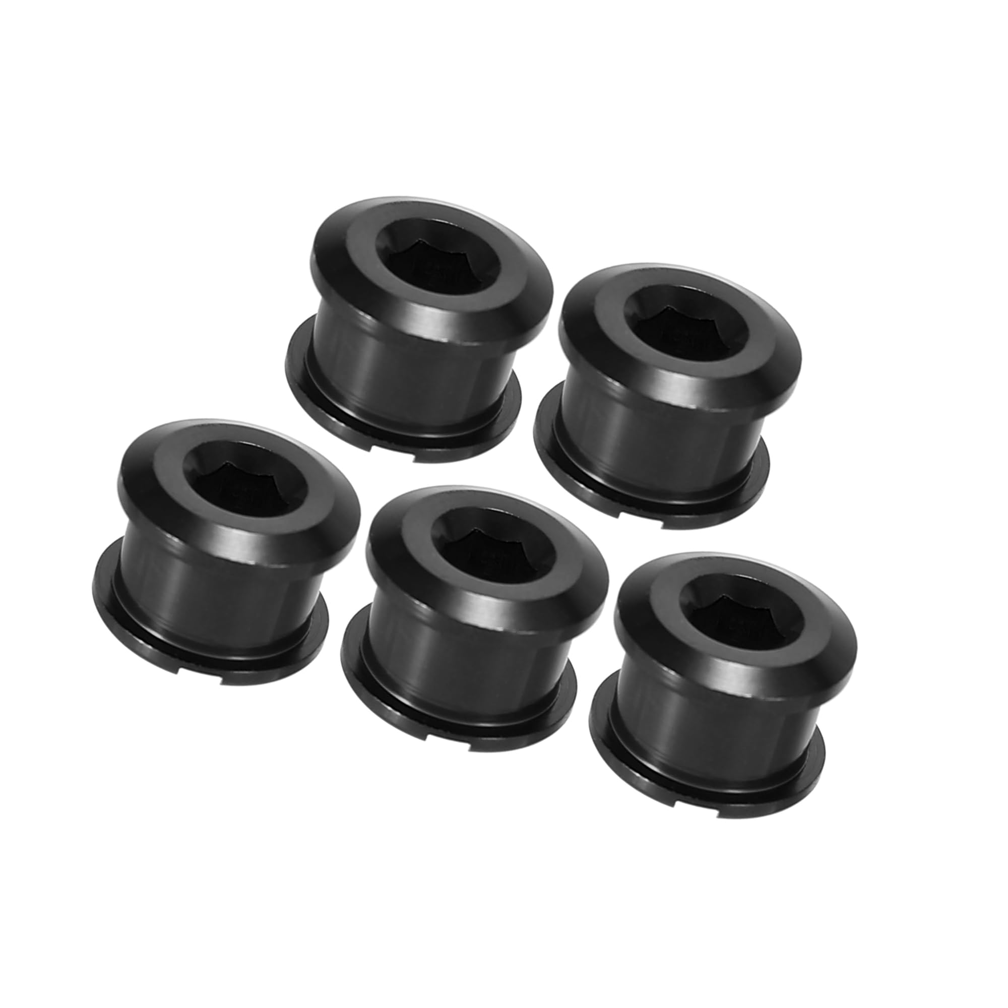Hihaha 5pcs Black Chainring Nuts Road Bike Bicycle Chain Ring Bolts Nuts Durable Material