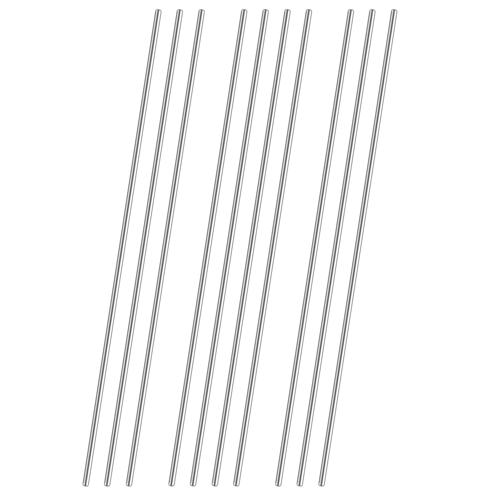 Barre tonde piene in acciaio inox 304, 2 mm x 200 mm, 10 pezzi per fai da te e modellismo