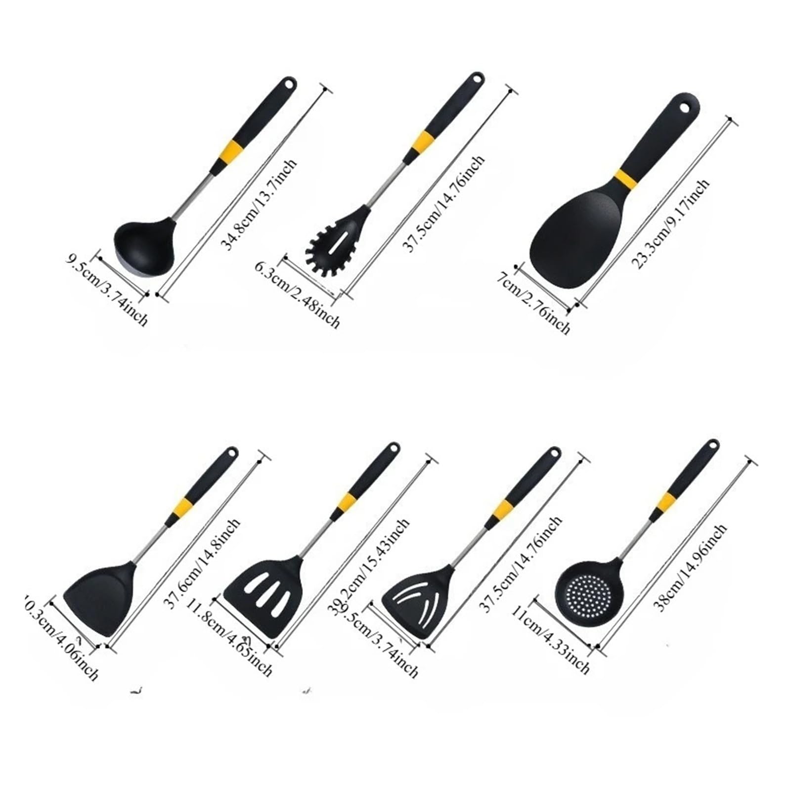Utensilios de cocina, espátula, cuchara arroz, mango largo, juego(7pcs)