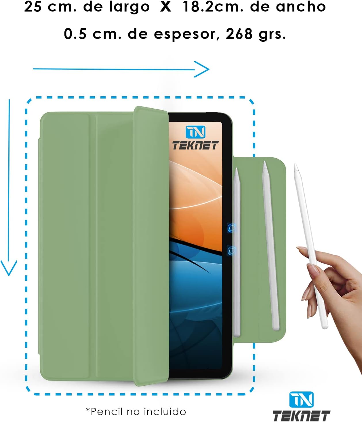 Case for iPad Air 4 10.9 (2020) Magnetic Case Compatible with Models A2316 A2324, A2325, A2072, Supports Charging for Pencil 2nd Generation (Green)