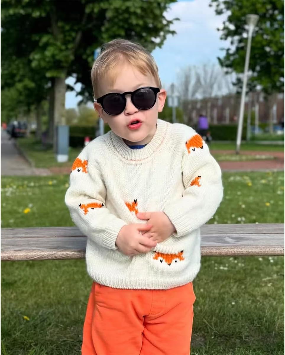 幼児 男の子 長袖 プルオーバー セーター キッズ 冬 ニット コットン クルーネック スウェットシャツ