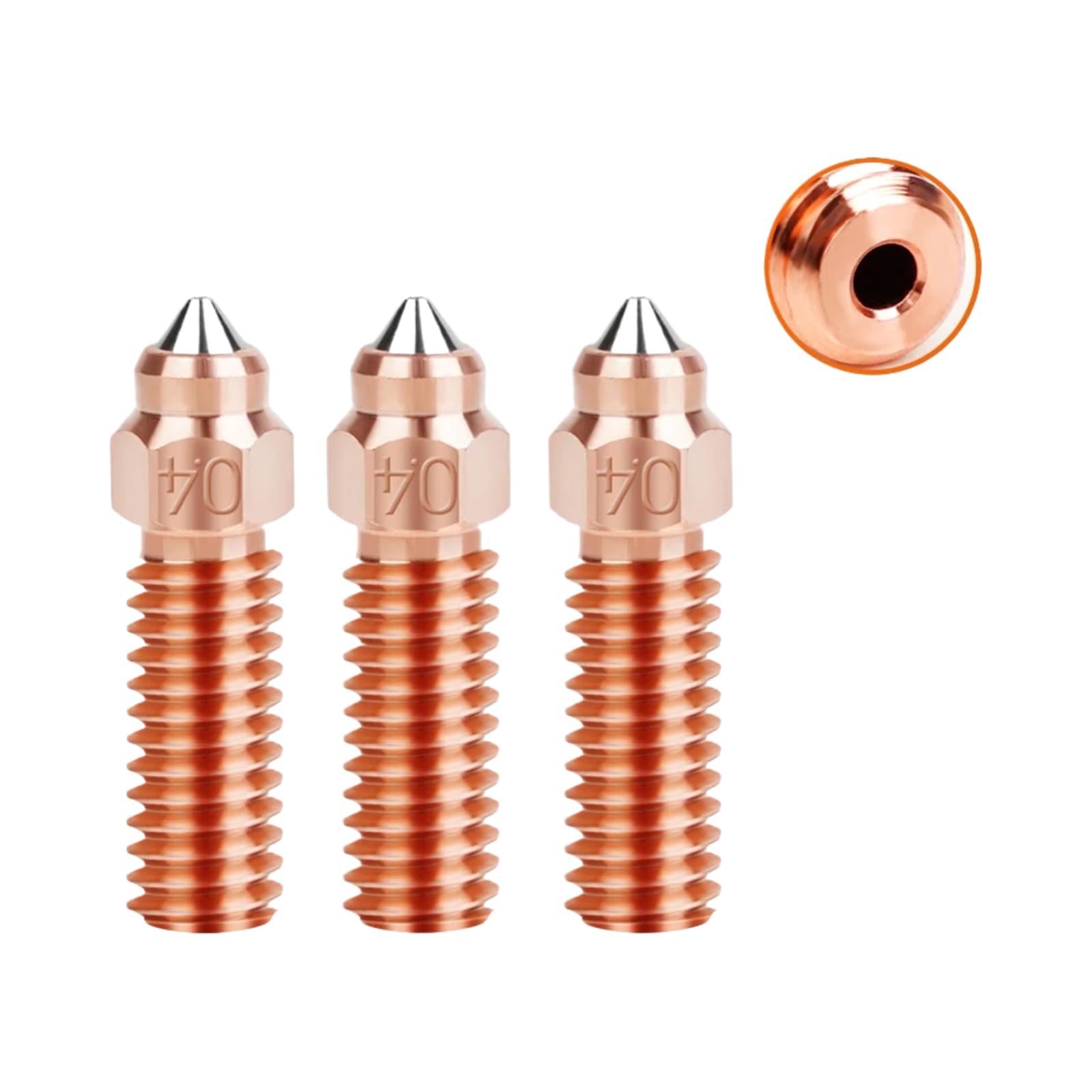 1 pcs Düse aus gehärtetem Stahl kupferbeschichtet für 3D-Drucker | Modell: Düse; Artikeltyp: Düse(0.4mm; 3PC Bimetal)