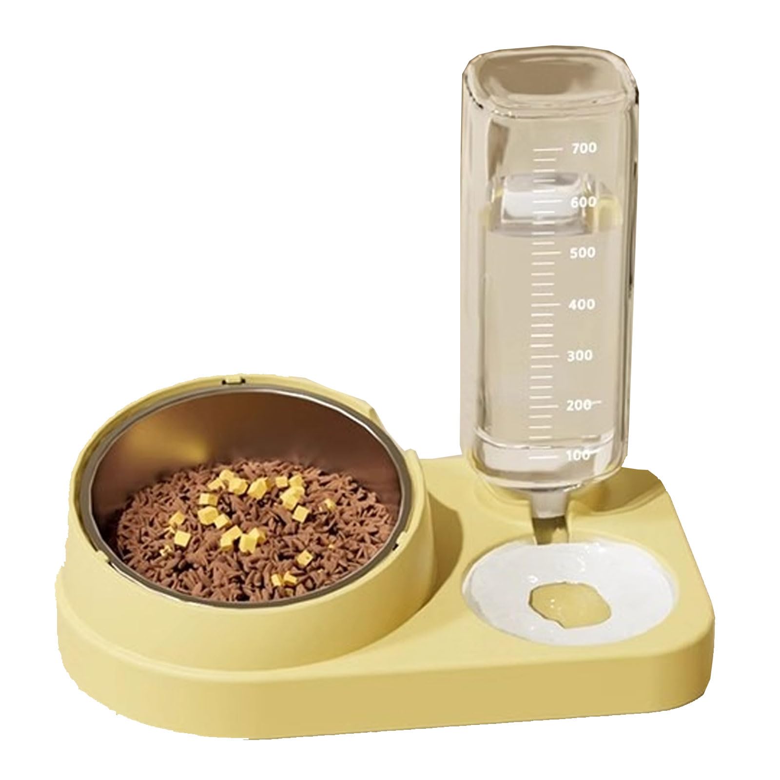 Dispensador de Agua for Gatos y Perros, Acero Inoxidable, for Cachorros, Color Amarillo