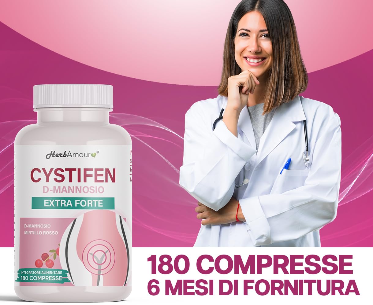 D-MANNOSIO (Dura 6 Mesi) 180 Compresse Alto Dosaggio e Assorbimento I D-Mannosio Da 500 mg. + Mirtillo Rosso E.S. Da 40 mg. | Senza Glutine, Lattosio, Zuccheri e Soia